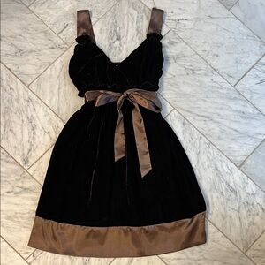 Hazel Chocolate Brown Velvet Dress